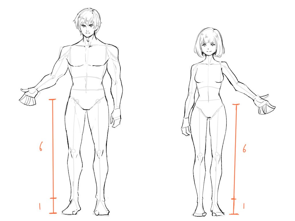 4ステップで描ける 比率を意識した体の描き方をイラスト解説 脱 顔だけ絵師 シジストノート