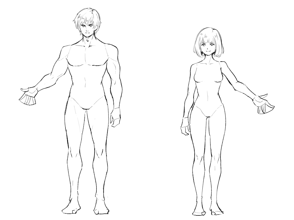 4ステップで描ける 比率を意識した体の描き方をイラスト解説 脱 顔だけ絵師 シジストノート