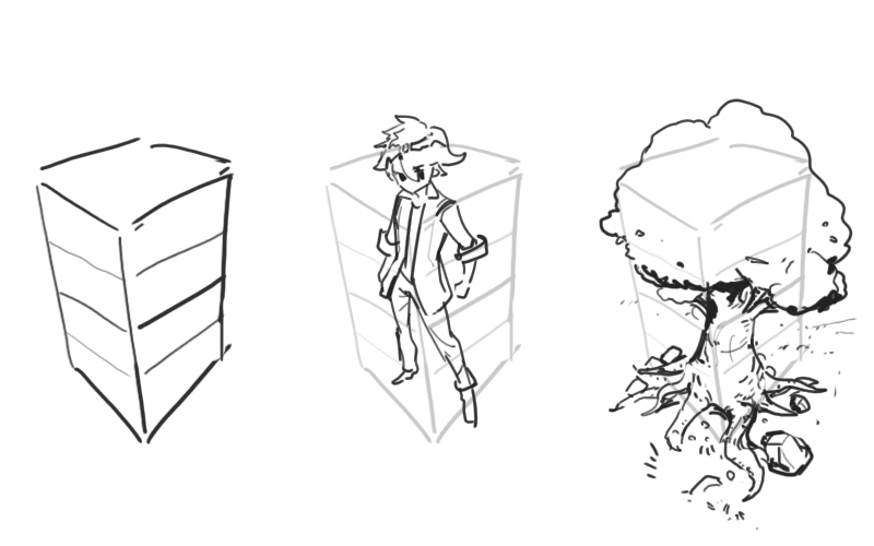 四角でかんたん パースで立体感のある絵の描き方４ステップ シジストノート