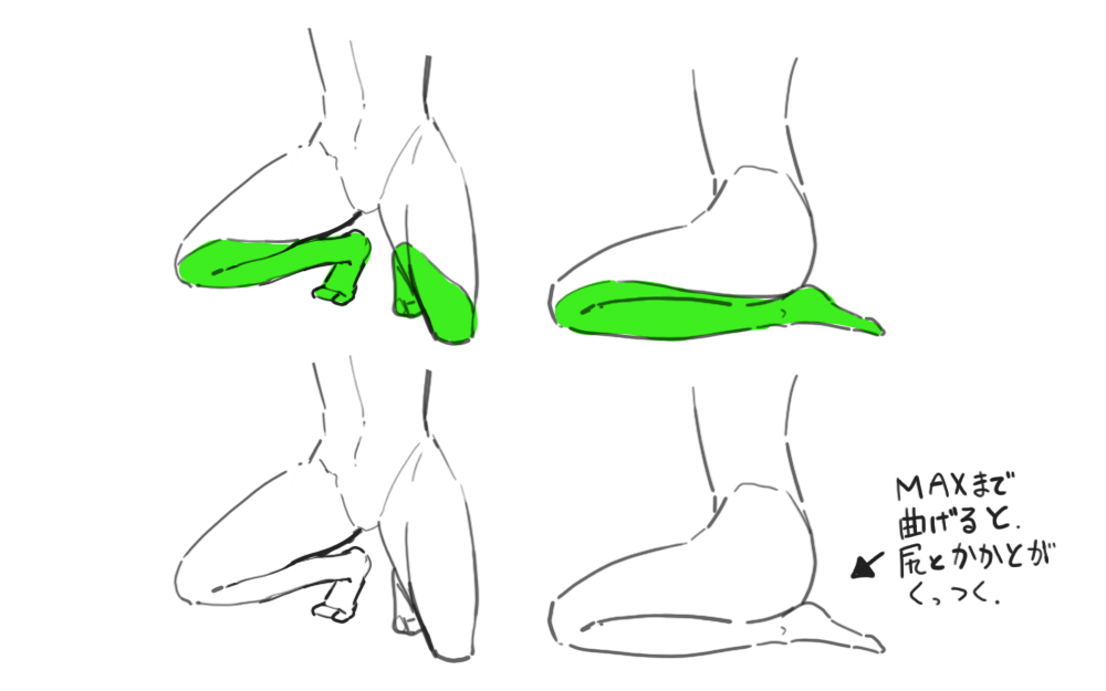伸ばしたり曲げたりした脚の描き方5つのポイント シジストノート